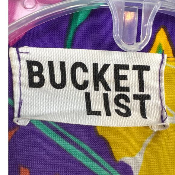 Bucket List Bold Floral Wrap Dress Swim Cover Up Jewel Tones Size S Resort Wear - Picture 8 of 9